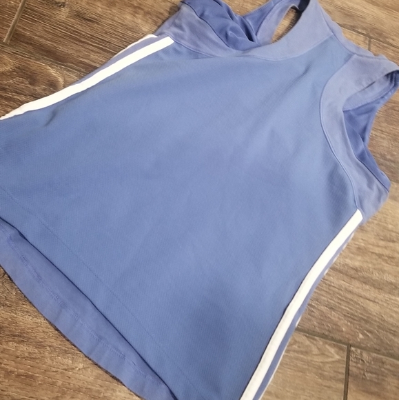 Blue adidas T-back tank top - Picture 2 of 3